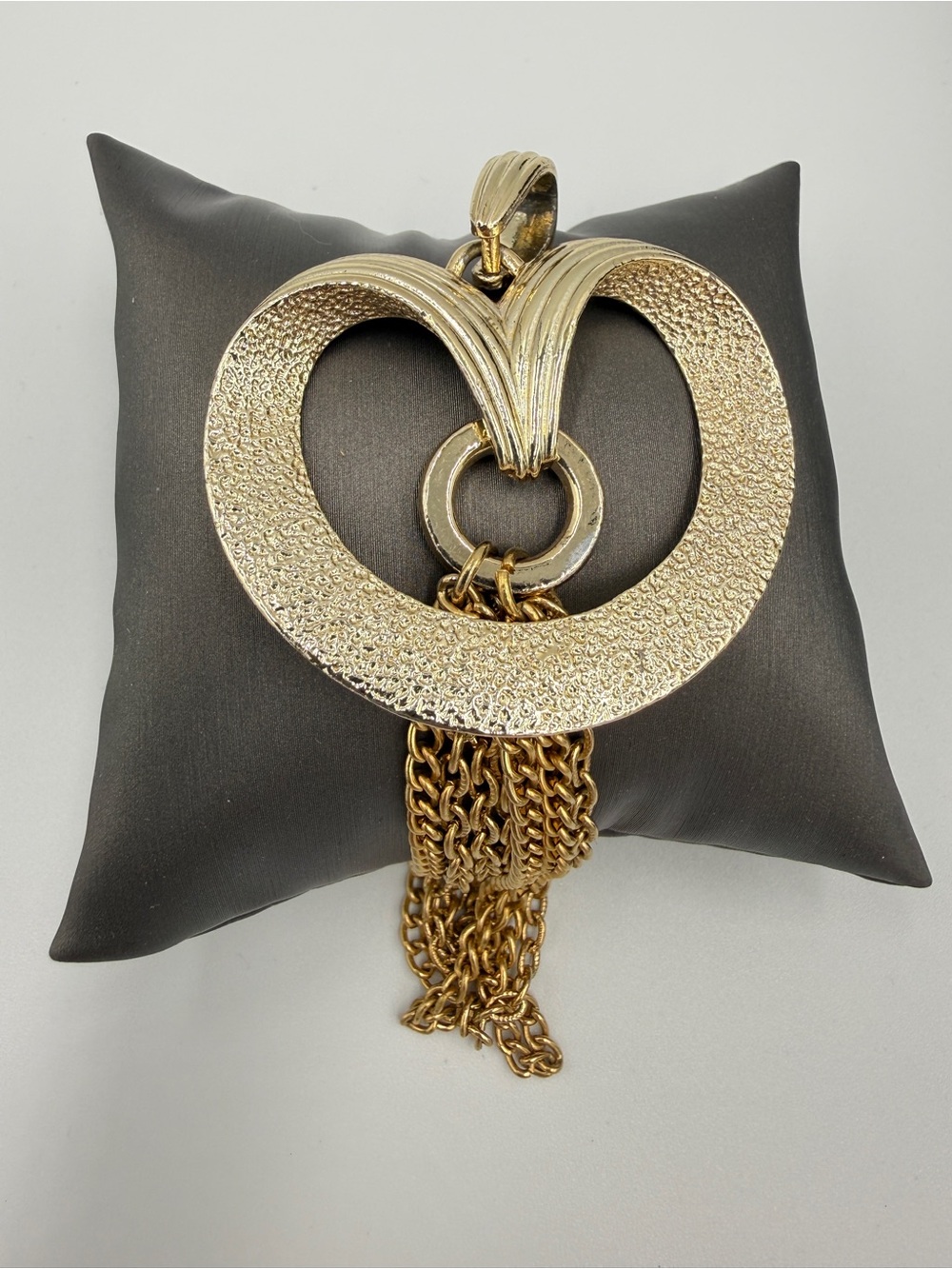 Gold Heart Statement Pendant- Women Jewelry